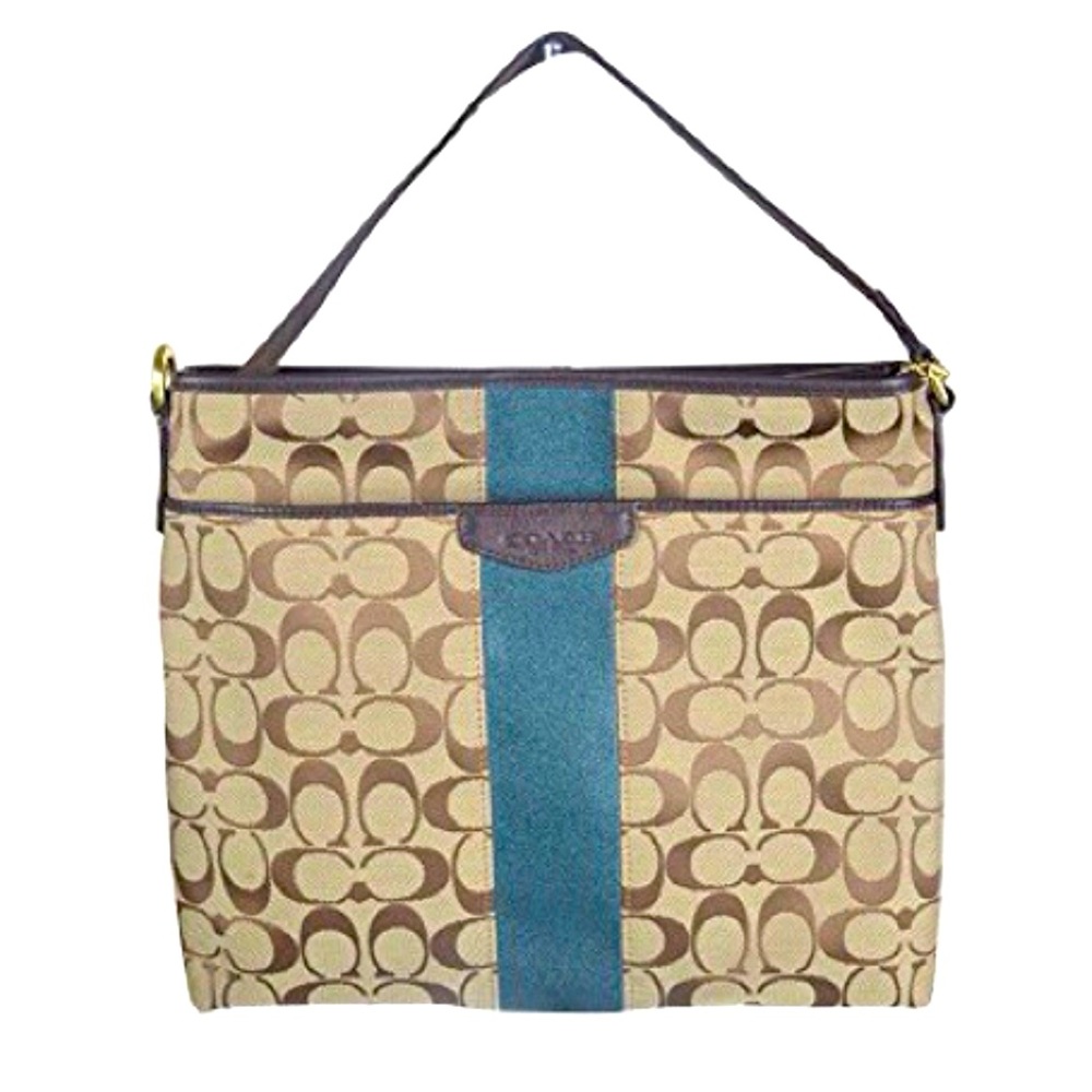 Coach Signature Stripe Crossbody - Racing Green